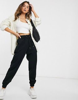 ASOS DESIGN lounge black brushed jogger